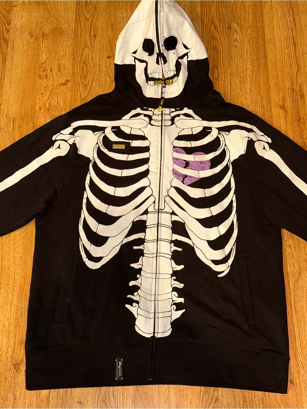 Lifted Research Group LRG Y2K 06 Dead Serious Black Violet Hoodie 2XL Kanye